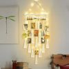 Hanging Photo Display Macramé with Light Wall Décor - Battery Powered_0